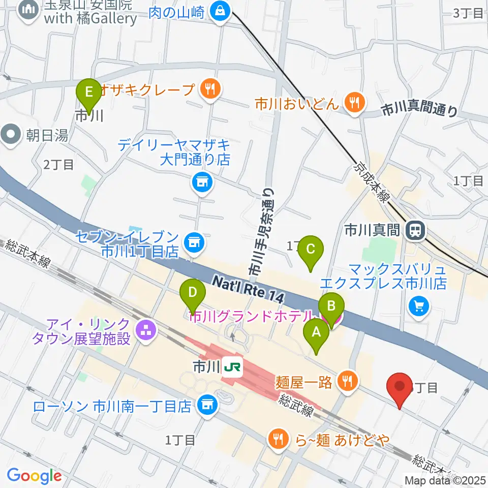 管楽器専門店 Groovin' Trumpet周辺のホテル一覧地図