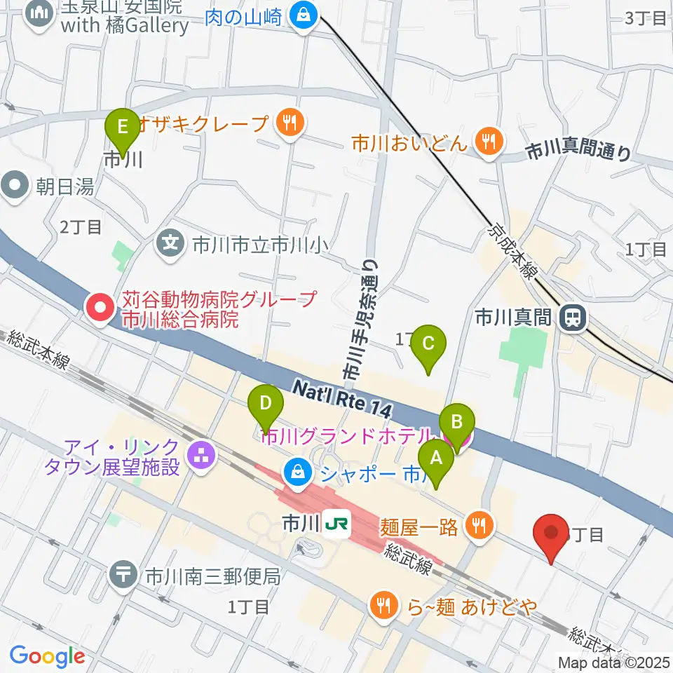 管楽器専門店 Groovin' Trumpet周辺のホテル一覧地図