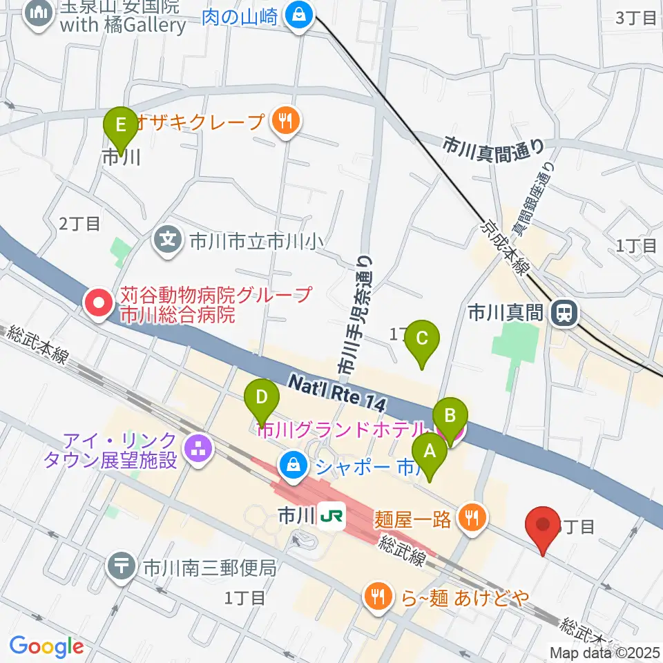 管楽器専門店 Groovin' Trumpet周辺のホテル一覧地図