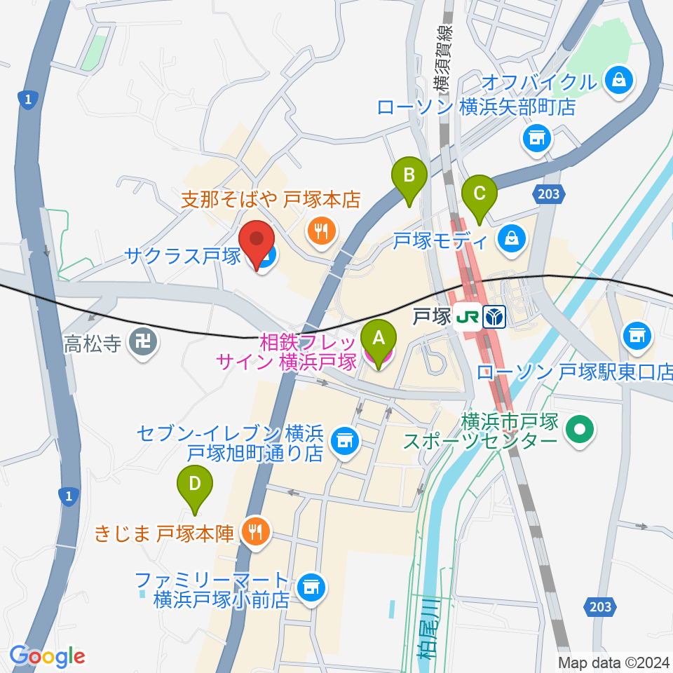 桜 音楽教室周辺のホテル一覧地図