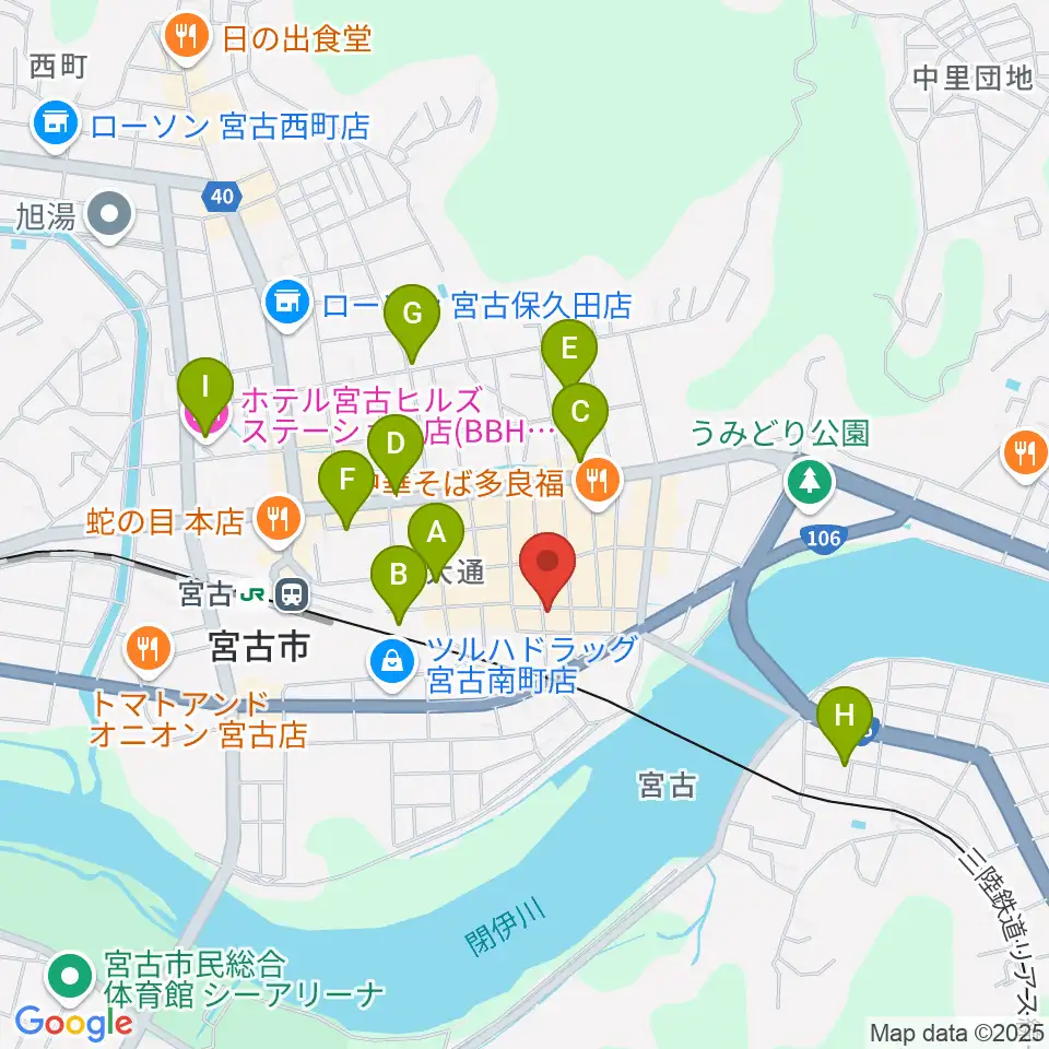 クラブカウンターアクション宮古周辺のホテル一覧地図