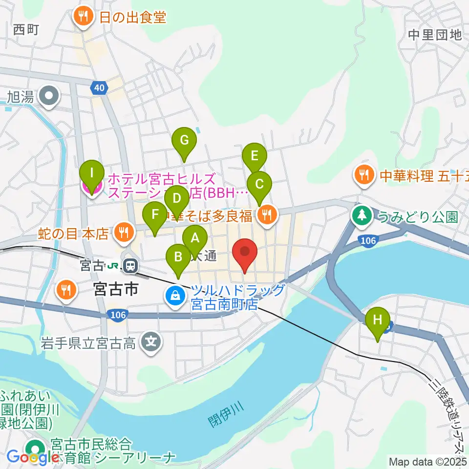 クラブカウンターアクション宮古周辺のホテル一覧地図