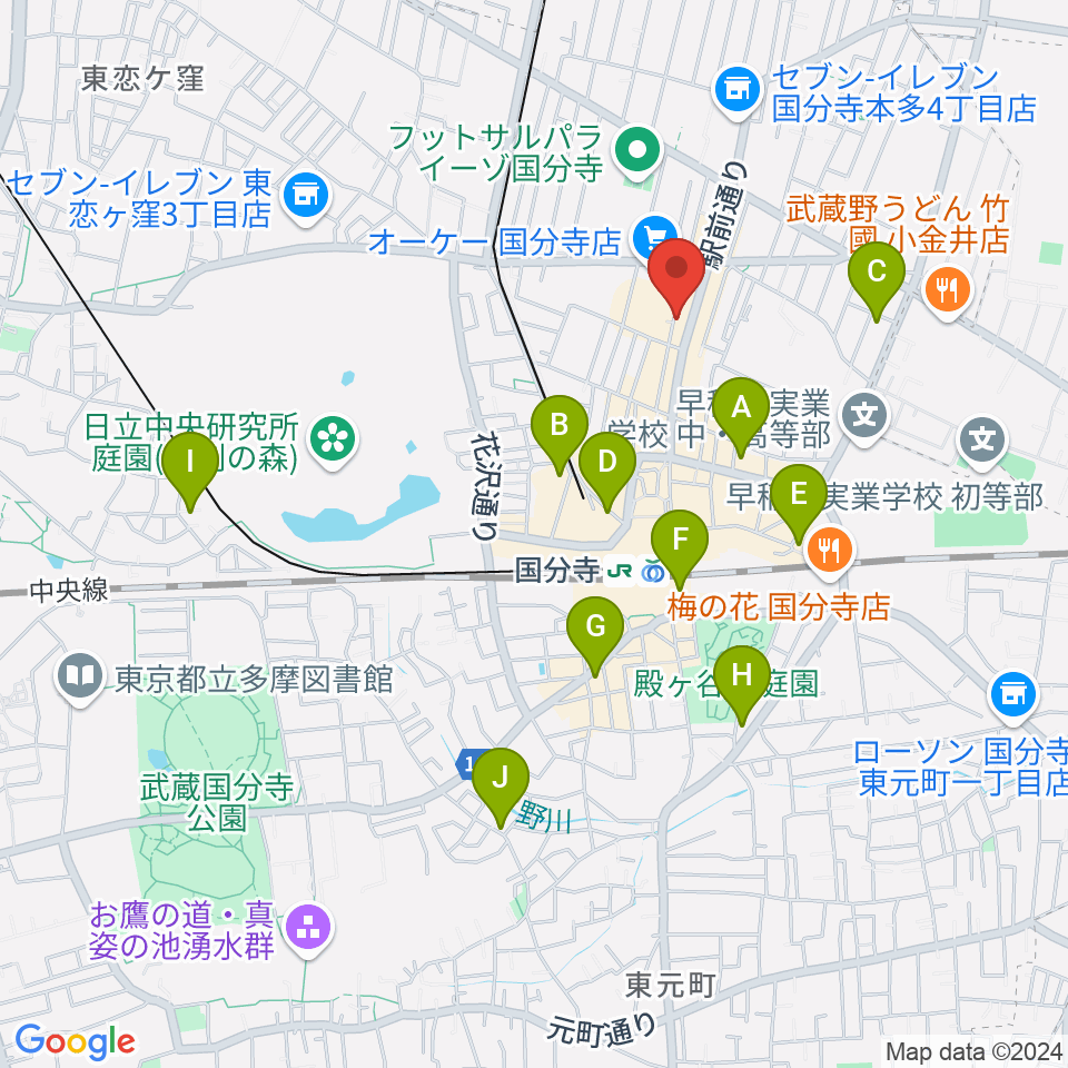 国分寺ギブハーツ周辺のホテル一覧地図