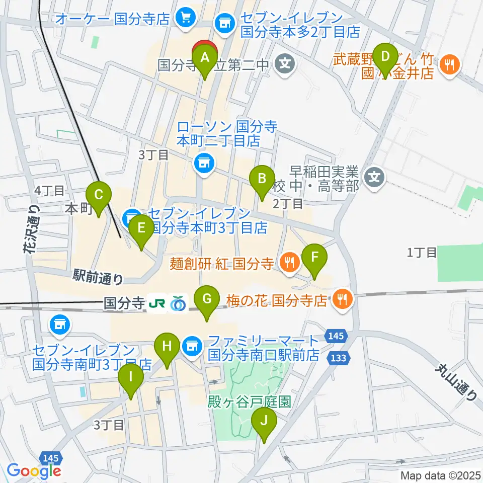 国分寺ギブハーツ周辺のホテル一覧地図