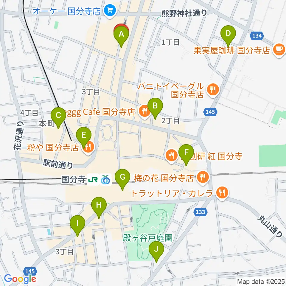 国分寺ギブハーツ周辺のホテル一覧地図