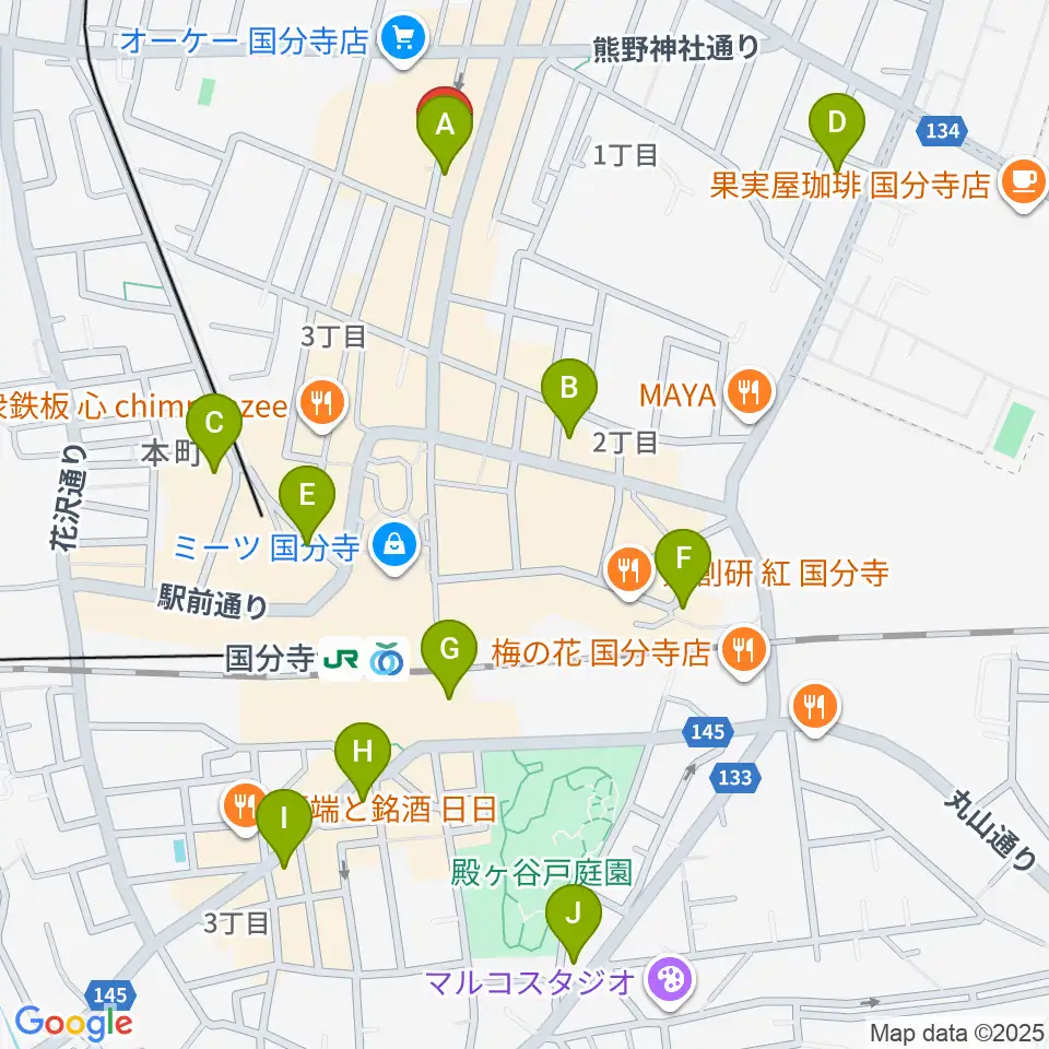 国分寺ギブハーツ周辺のホテル一覧地図