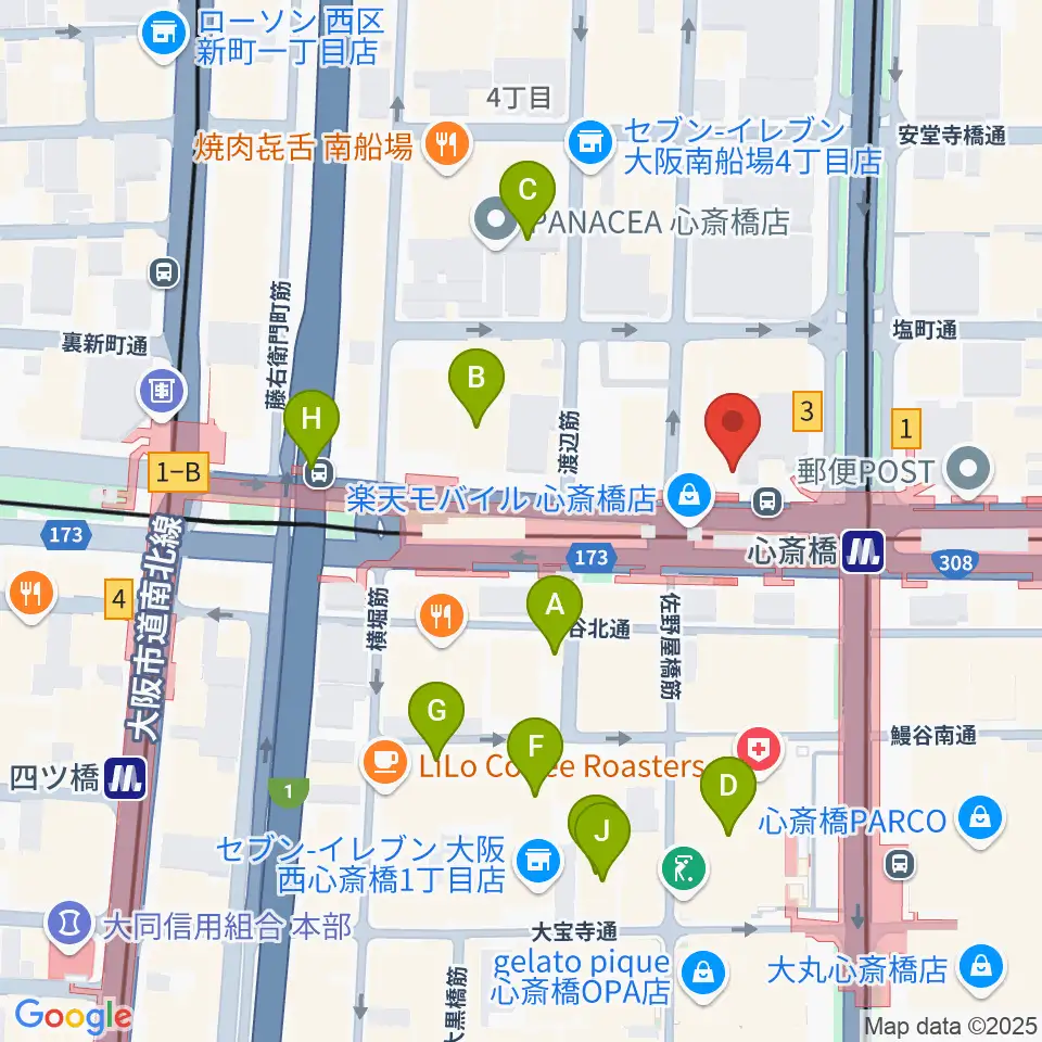 心斎橋VARON周辺のホテル一覧地図