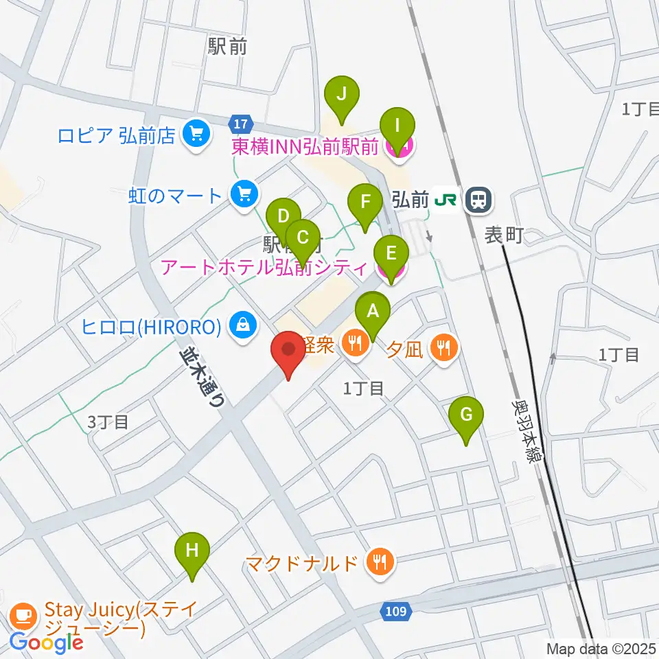 弘前ロビンズ・ネスト周辺のホテル一覧地図
