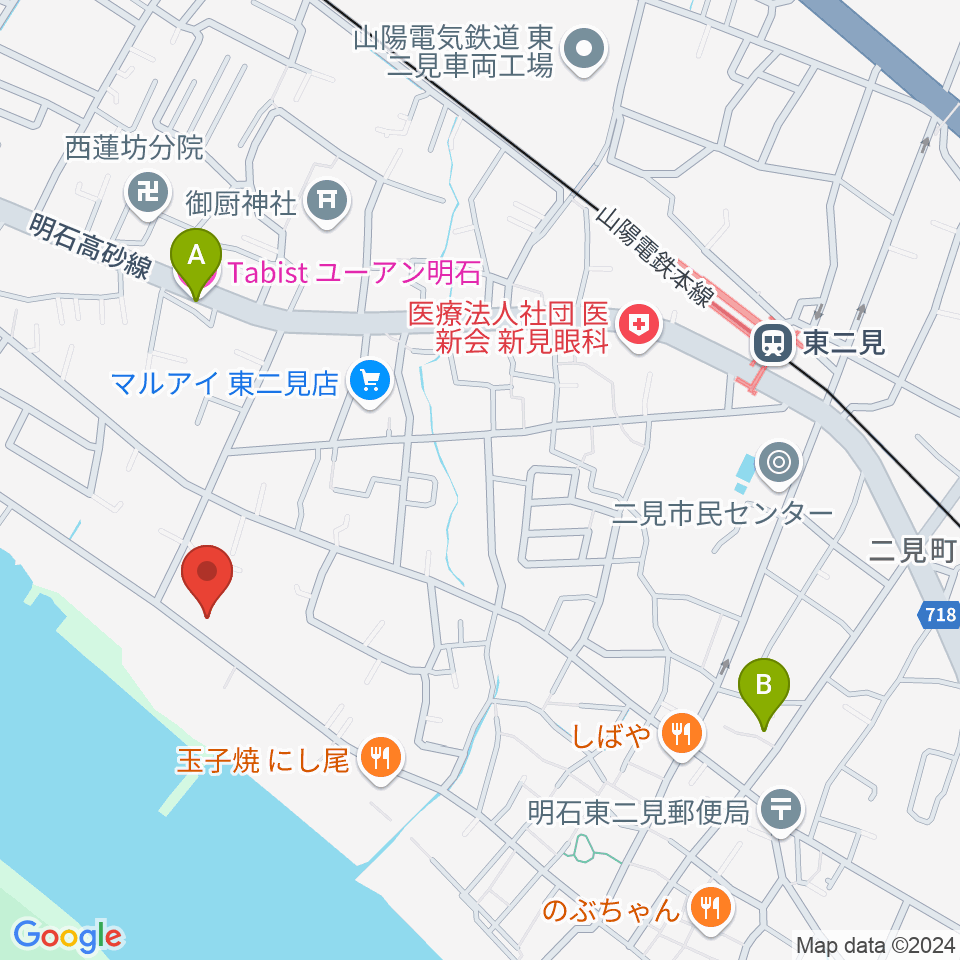 仁科カオルギター教室周辺のホテル一覧地図