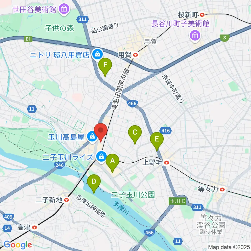 東京音実劇場周辺のホテル一覧地図