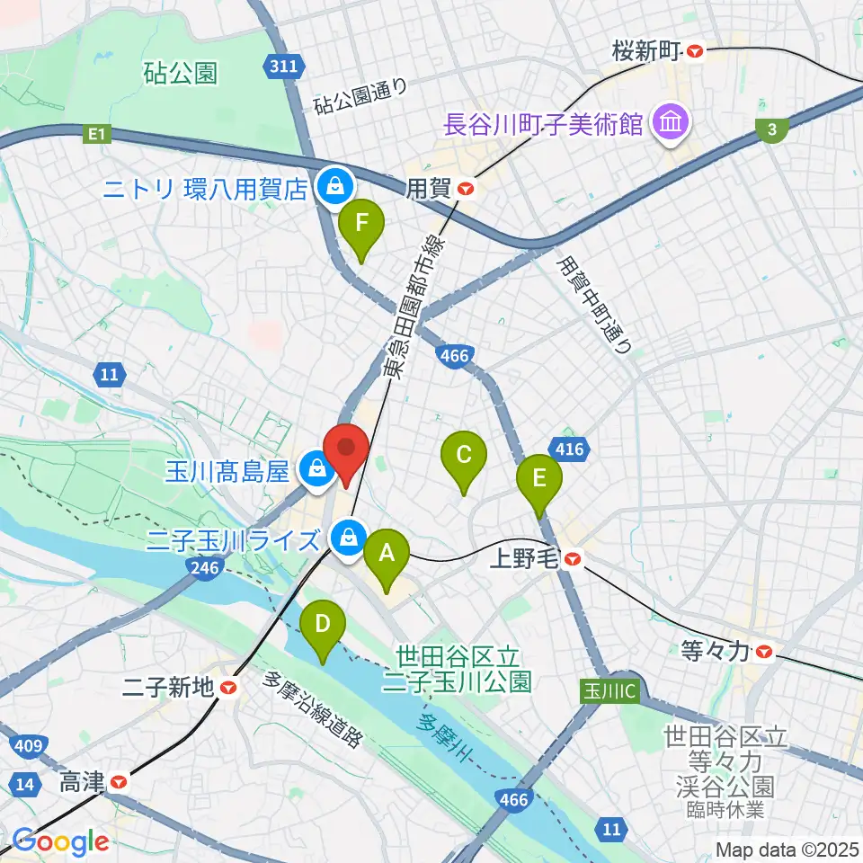 東京音実劇場周辺のホテル一覧地図