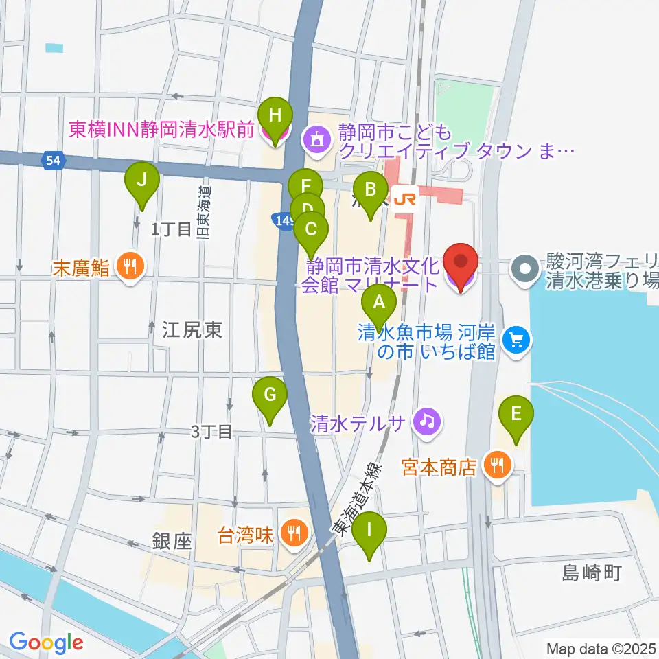 清水文化会館マリナート周辺のホテル一覧地図