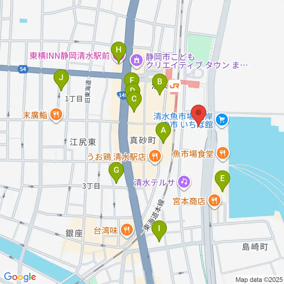 清水文化会館マリナート周辺のホテル一覧地図