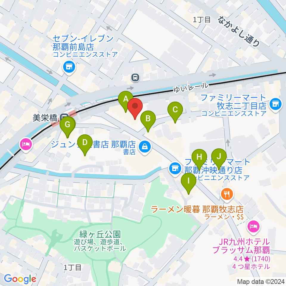 高良楽器店周辺のホテル一覧地図