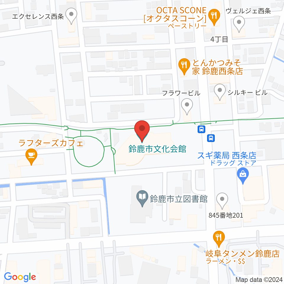 鈴鹿市文化会館周辺のホテル一覧地図