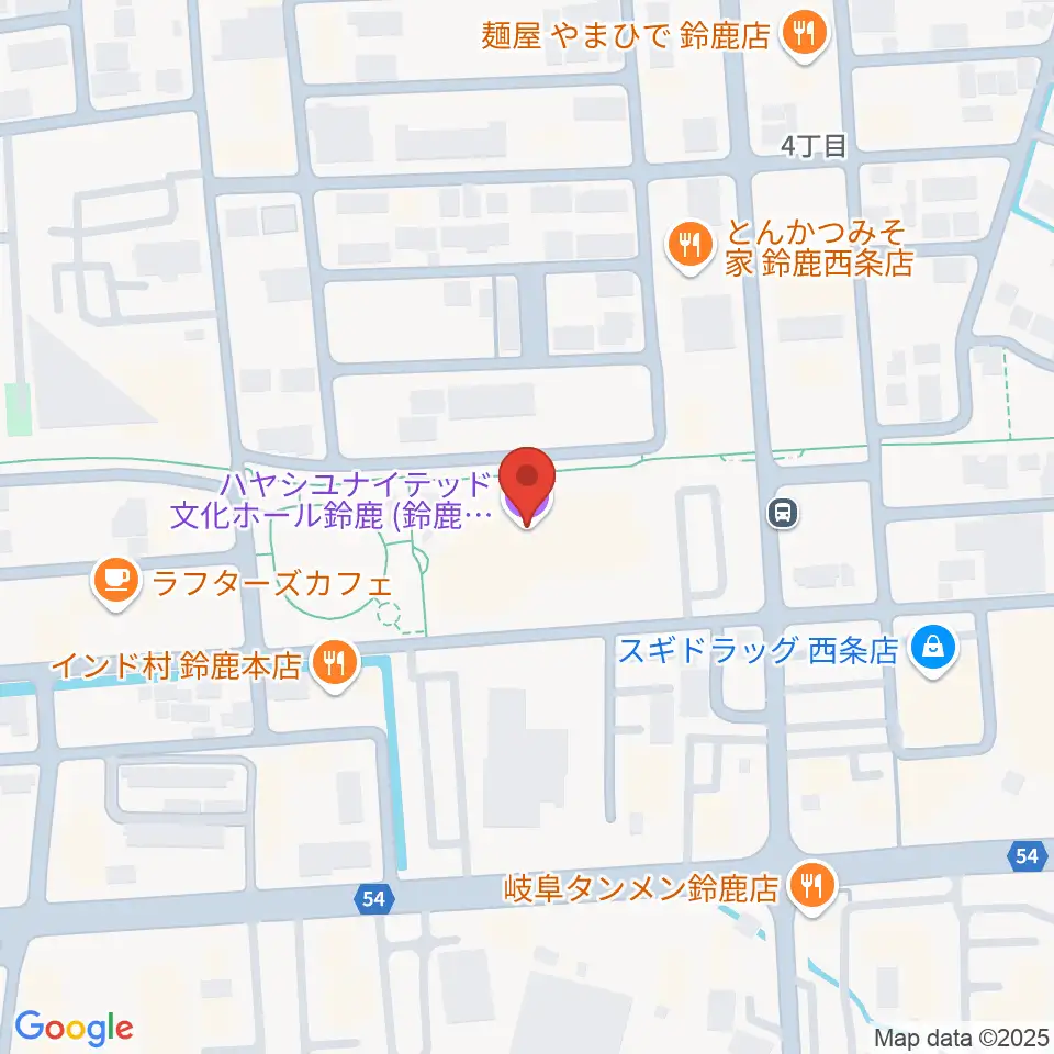 ハヤシユナイテッド文化ホール鈴鹿周辺のホテル一覧地図