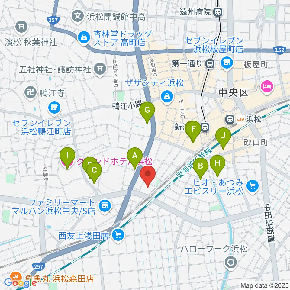 浜松市福祉交流センター周辺のホテル一覧地図