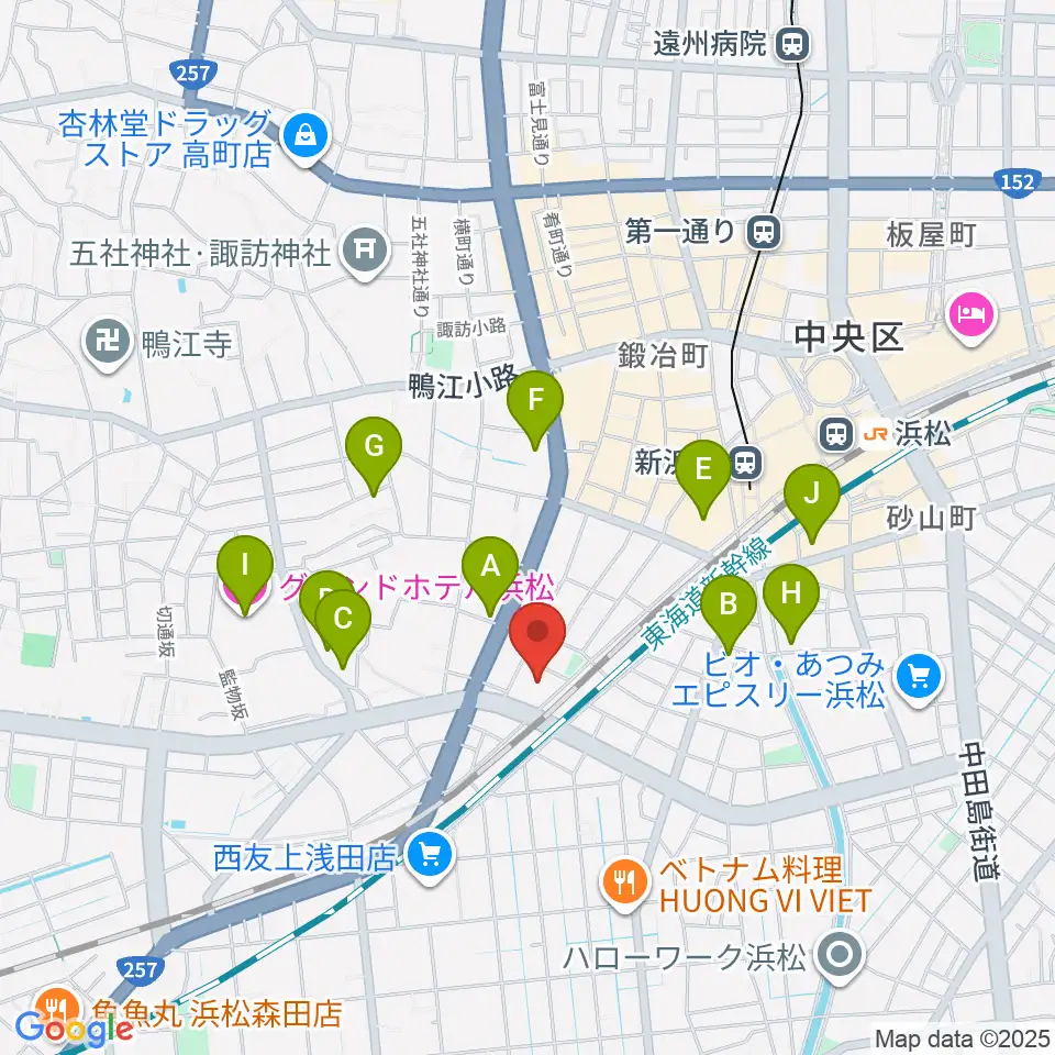 浜松市福祉交流センター周辺のホテル一覧地図