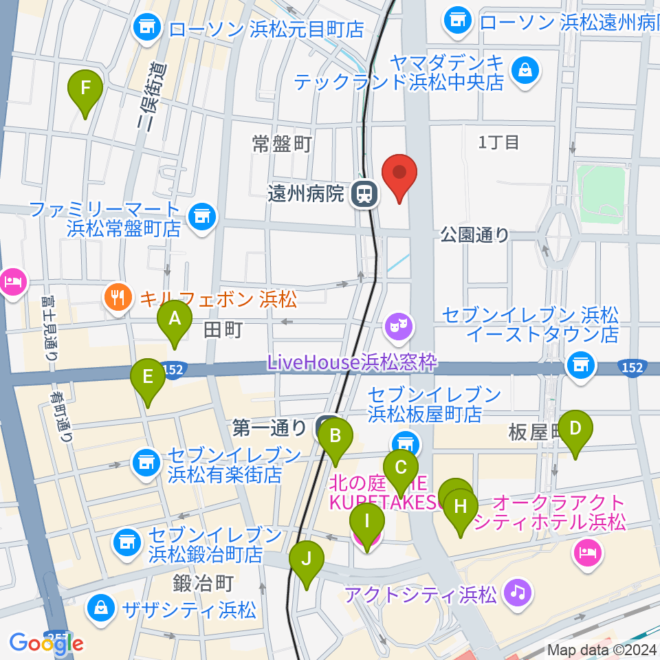 クリエート浜松周辺のホテル一覧地図