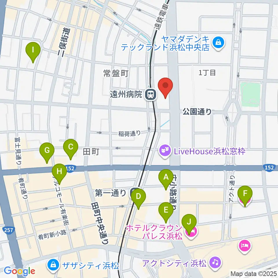クリエート浜松周辺のホテル一覧地図