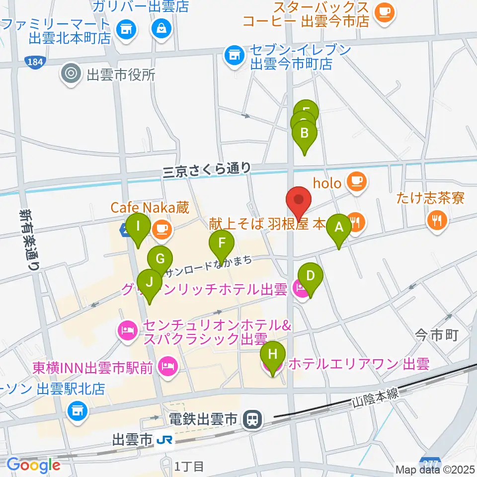 アツタ音楽教室 今市センター教室周辺のホテル一覧地図