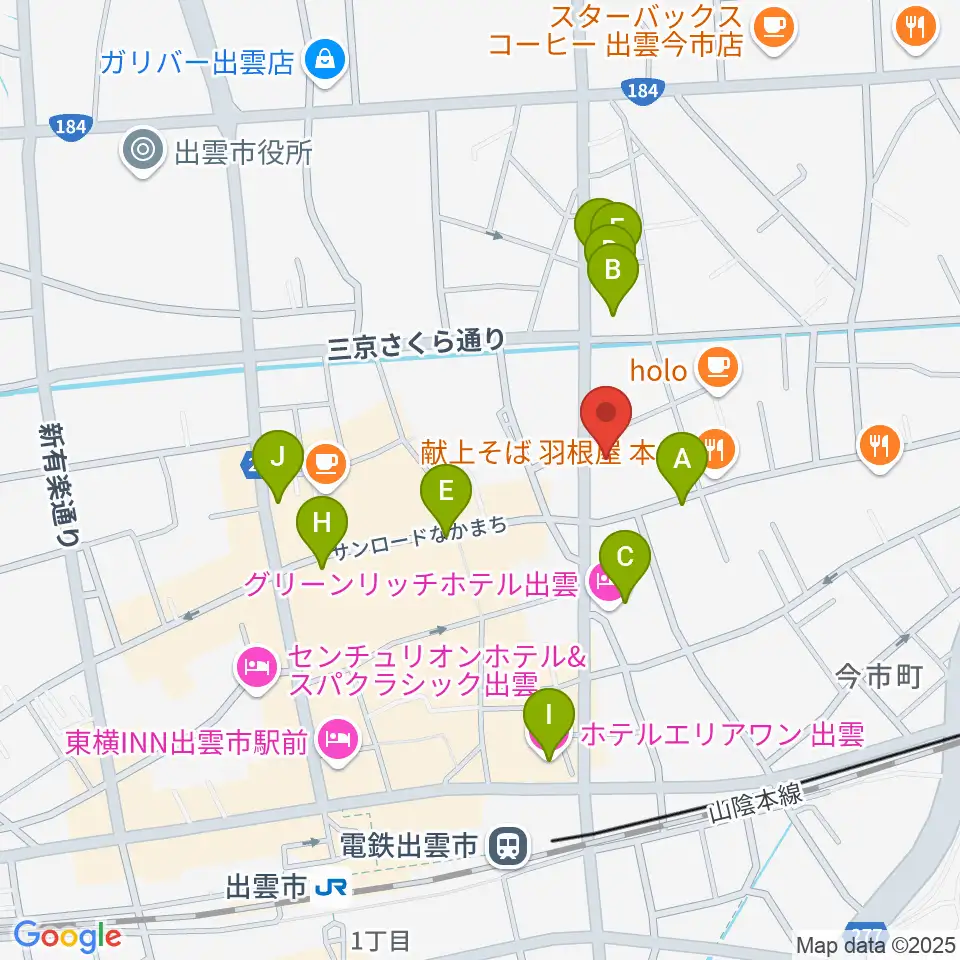 アツタ音楽教室 今市センター教室周辺のホテル一覧地図