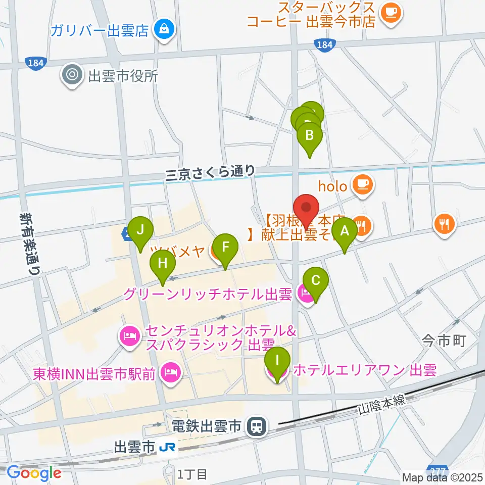 アツタ音楽教室 今市センター教室周辺のホテル一覧地図