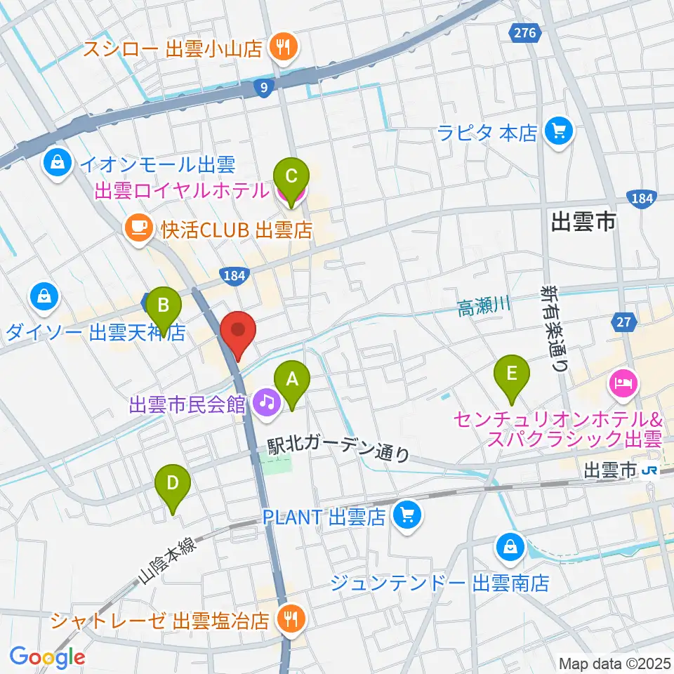 アツタ楽器周辺のホテル一覧地図