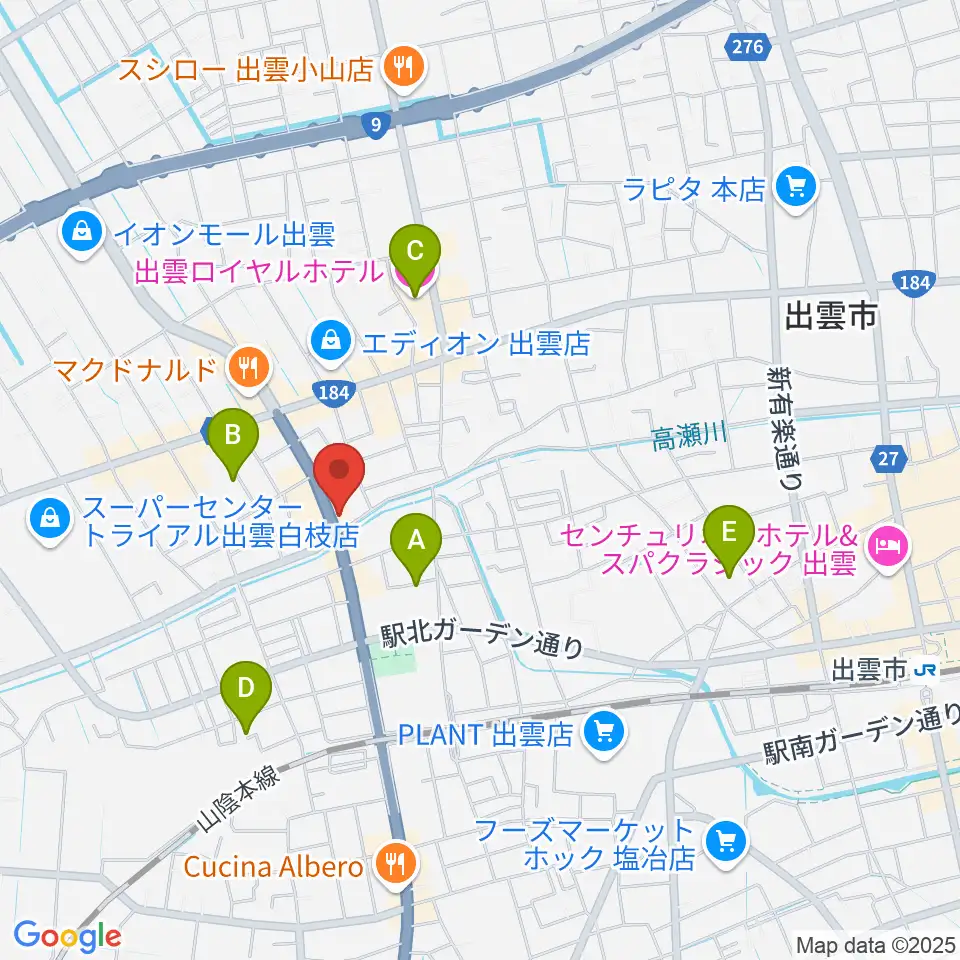 アツタ楽器周辺のホテル一覧地図