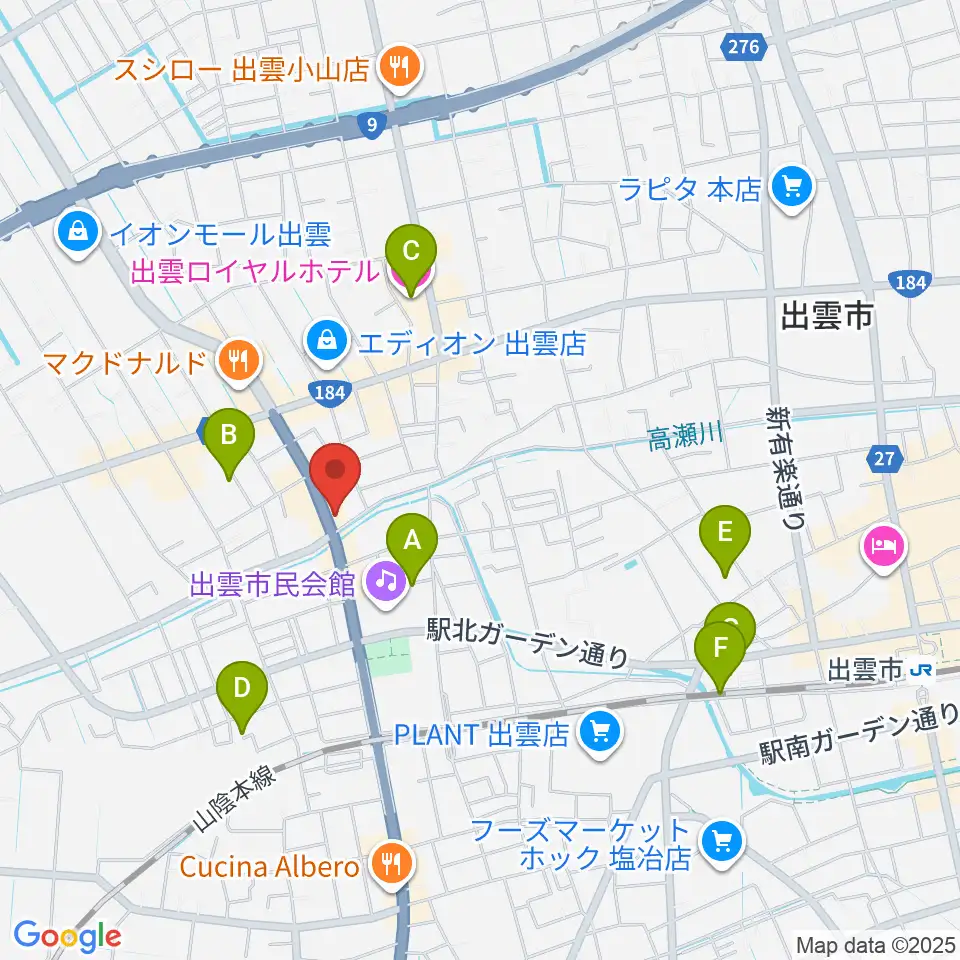 アツタ楽器周辺のホテル一覧地図