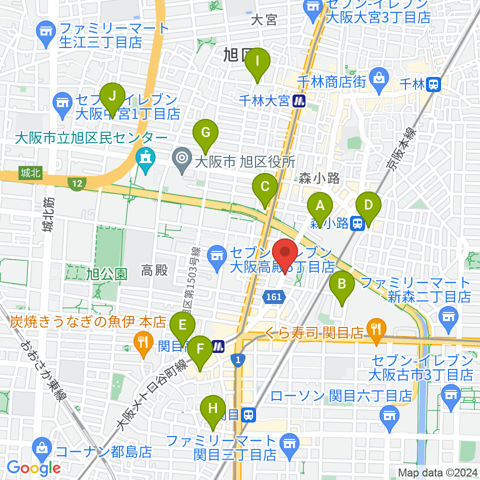 TEN-ON音楽教室周辺のホテル一覧地図