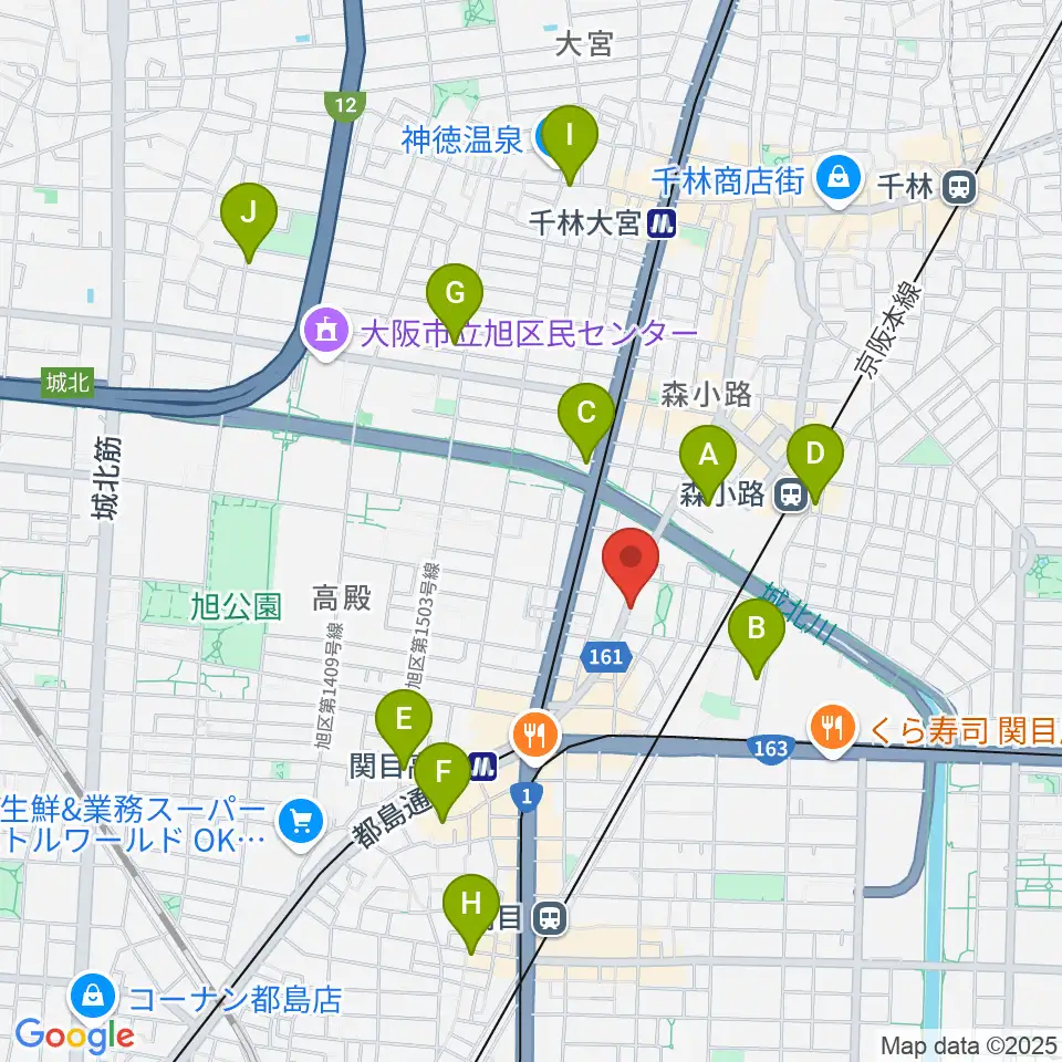TEN-ON音楽教室周辺のホテル一覧地図