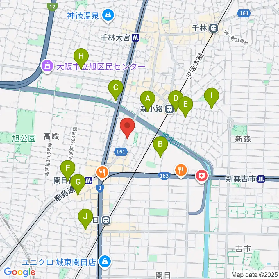 TEN-ON音楽教室周辺のホテル一覧地図