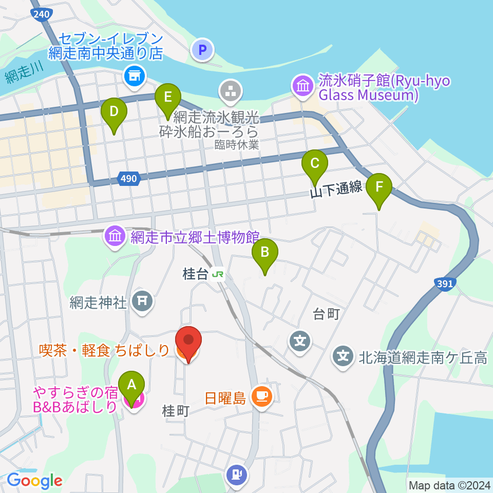 喫茶ちぱしり周辺のホテル一覧地図