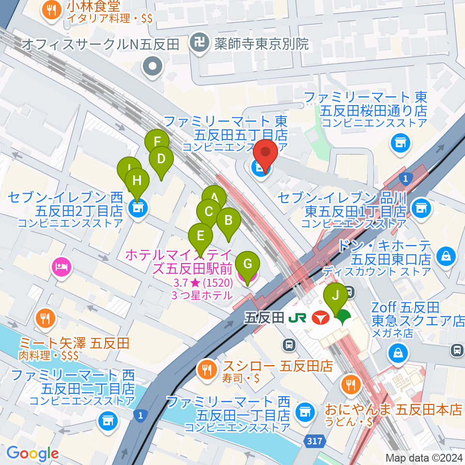 佐野ギター教室周辺のホテル一覧地図