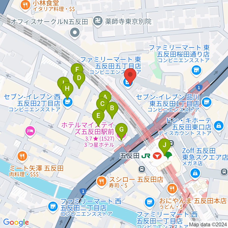 佐野ギター教室周辺のホテル一覧地図