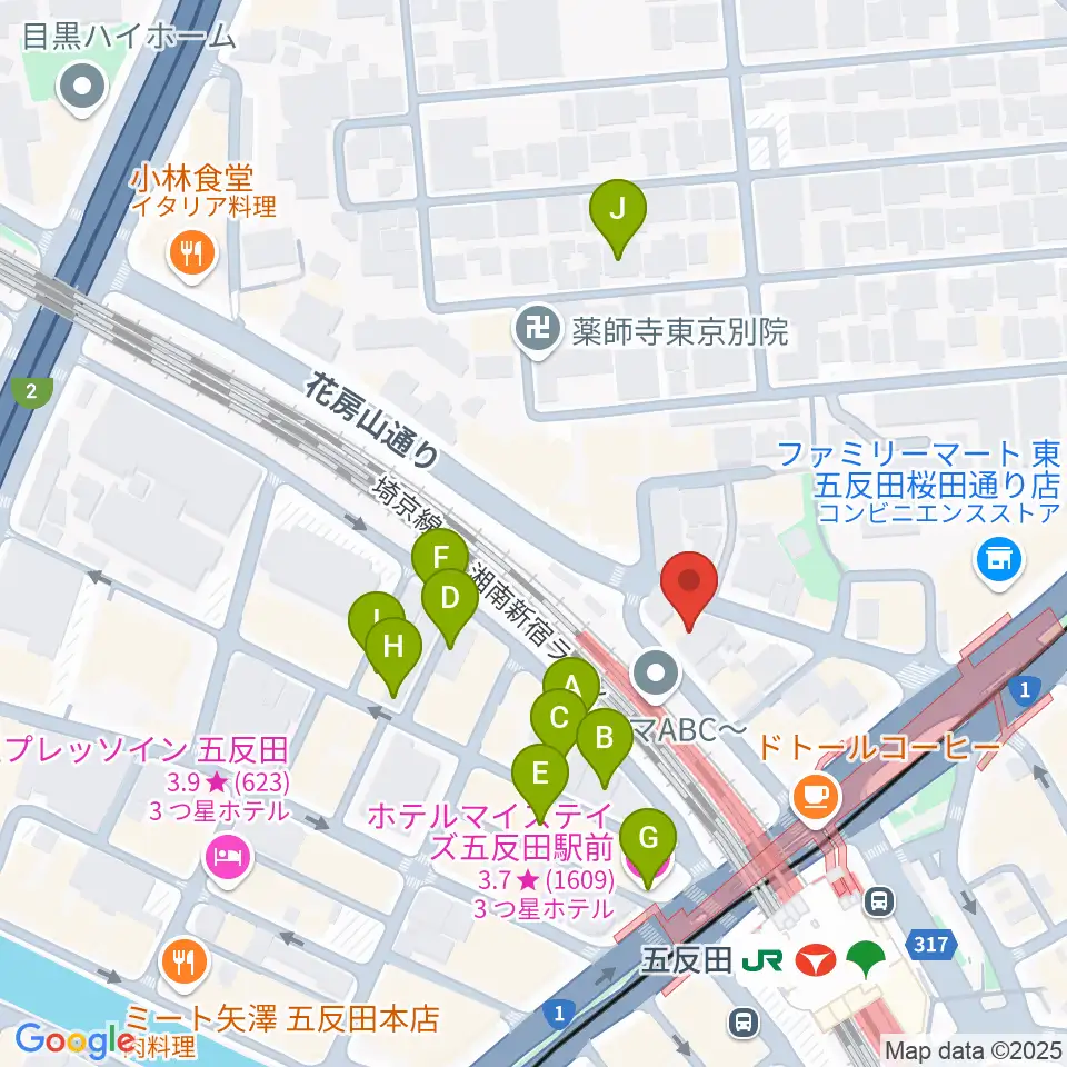 佐野ギター教室周辺のホテル一覧地図