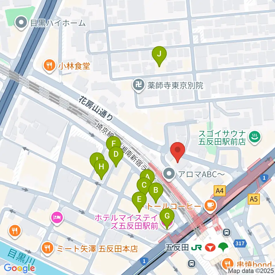 佐野ギター教室周辺のホテル一覧地図