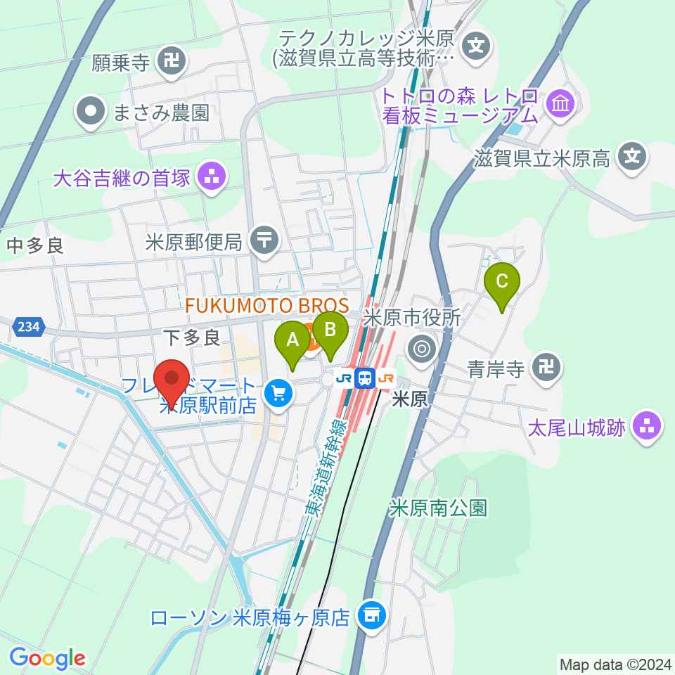 滋賀県立文化産業交流会館周辺のホテル一覧地図