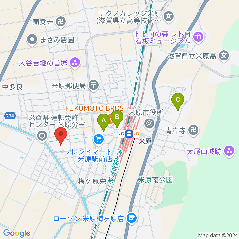 滋賀県立文化産業交流会館周辺のホテル一覧地図