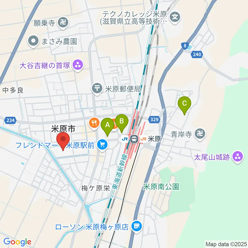 滋賀県立文化産業交流会館周辺のホテル一覧地図