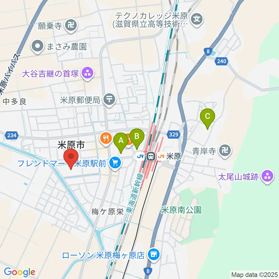 滋賀県立文化産業交流会館周辺のホテル一覧地図