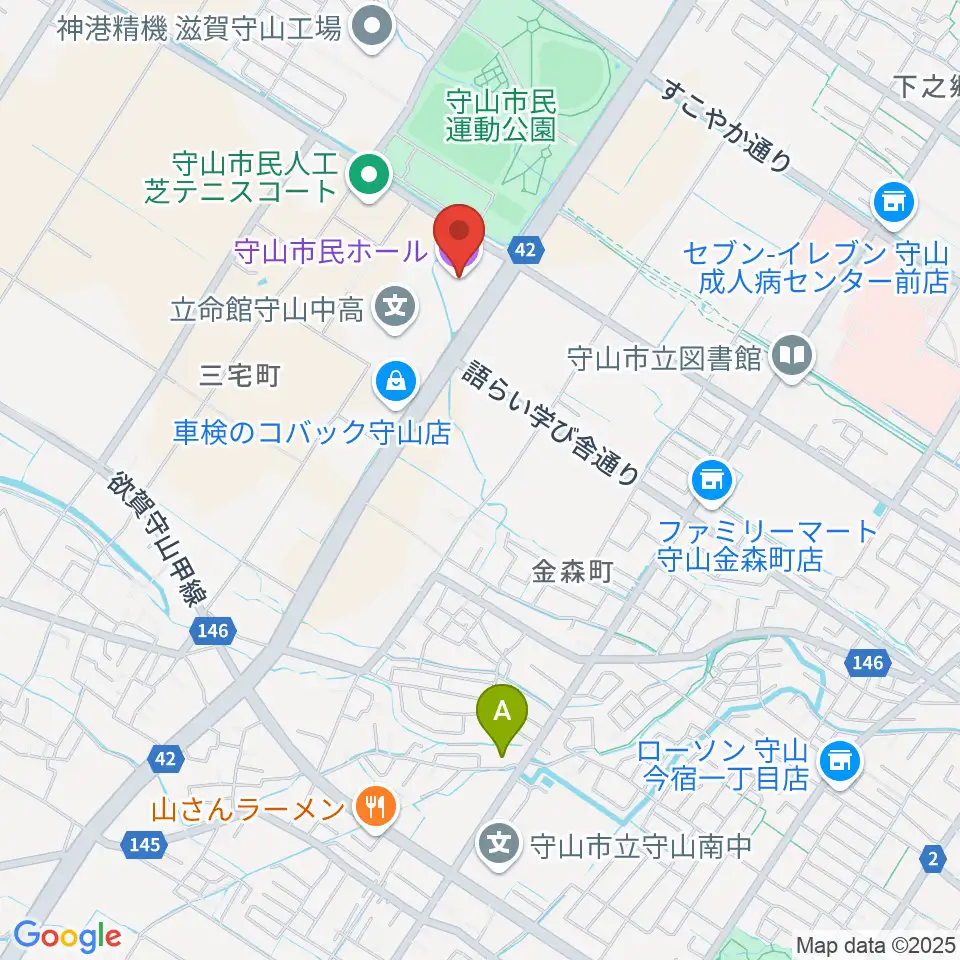守山市民ホール周辺のホテル一覧地図