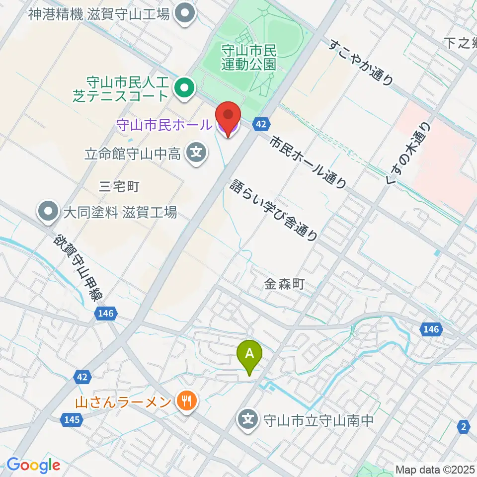 守山市民ホール周辺のホテル一覧地図