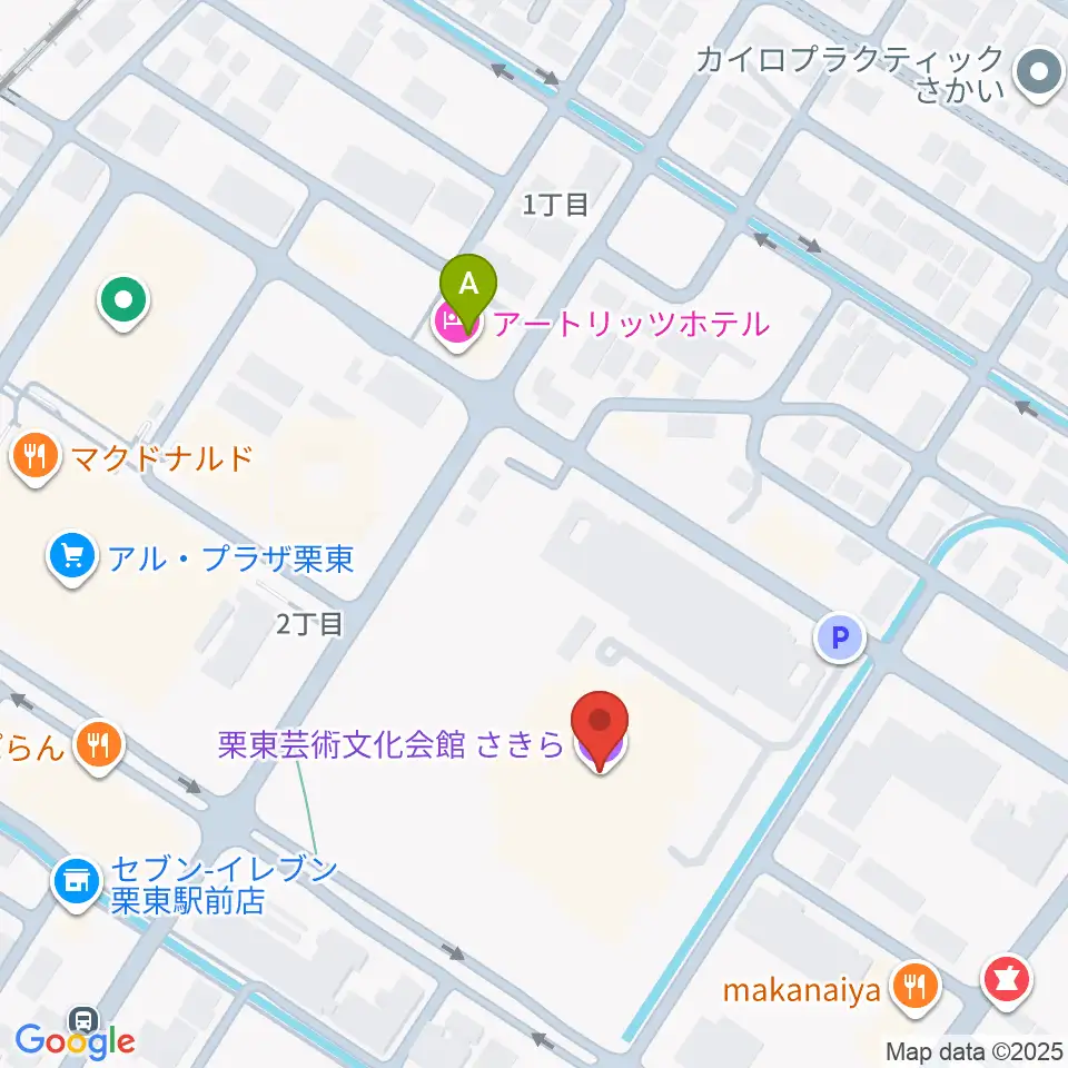 栗東芸術文化会館さきら周辺のホテル一覧地図