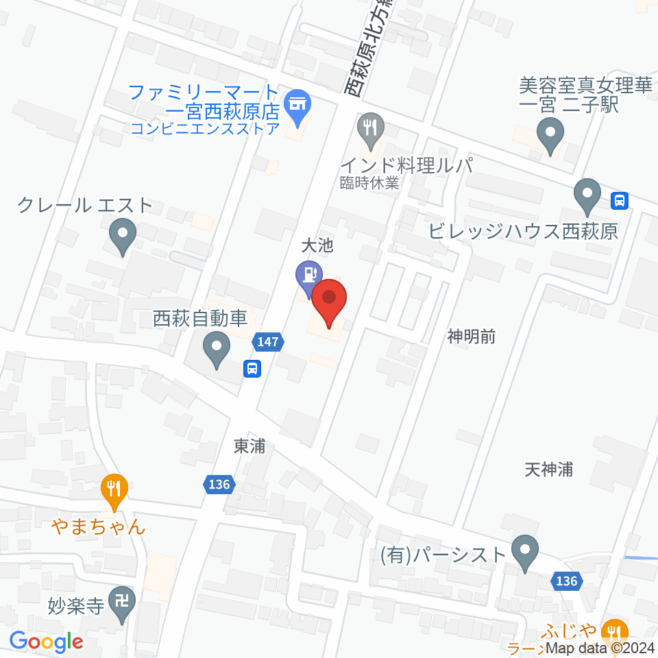 ピアノの楽園周辺のホテル一覧地図