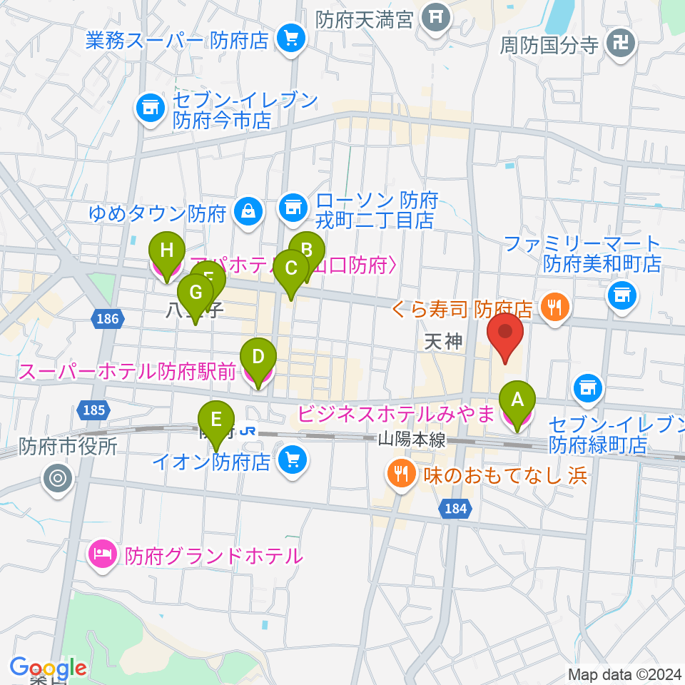 三友サルビアホール周辺のホテル一覧地図