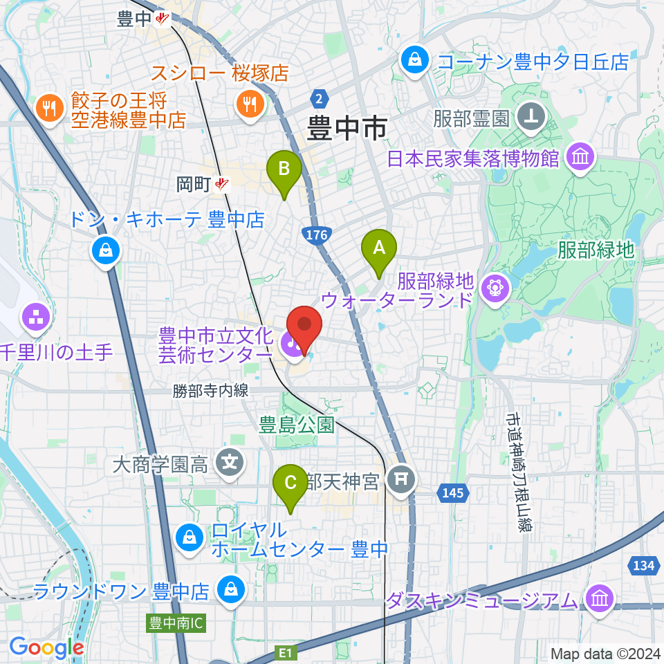 アクア文化ホール周辺のホテル一覧地図