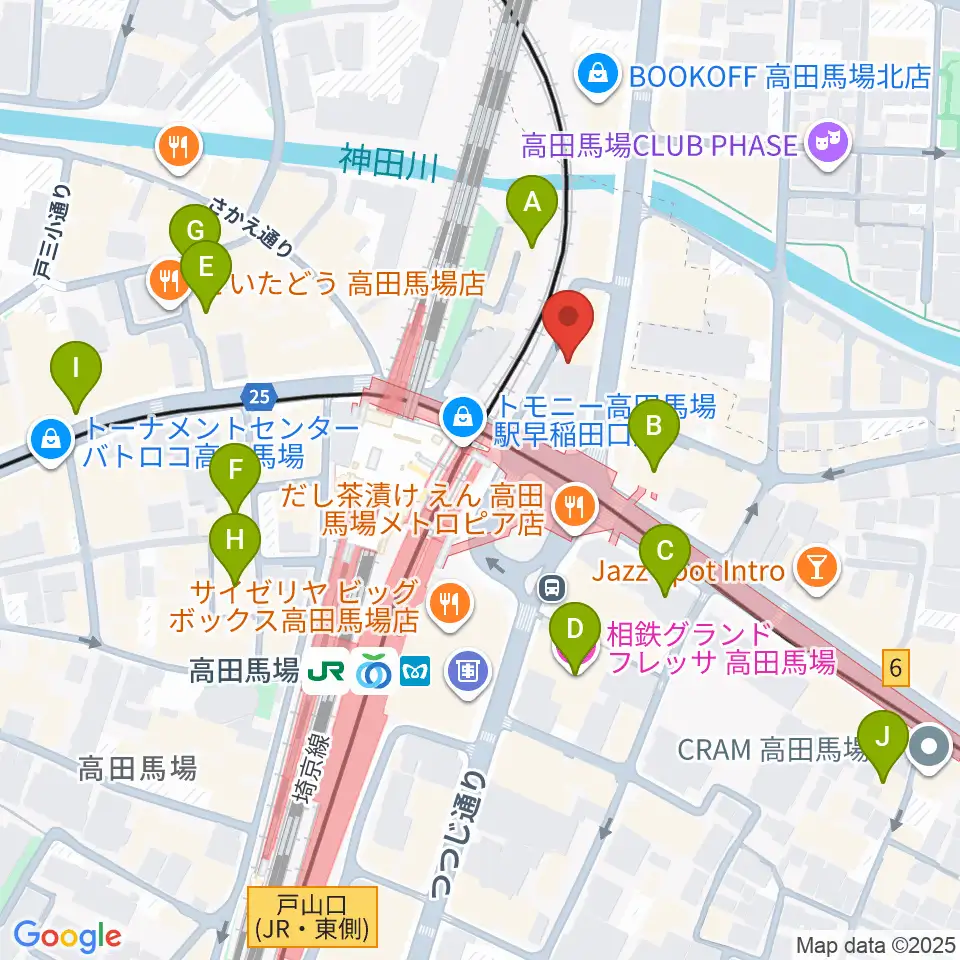 高田馬場LiveCafe mono周辺のホテル一覧地図