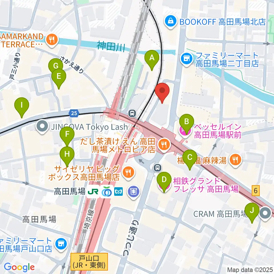 高田馬場LiveCafe mono周辺のホテル一覧地図